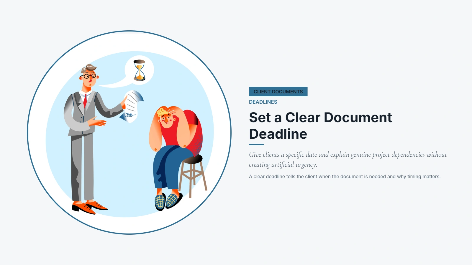 Riverton client document deadline showing required submission date and project dependency